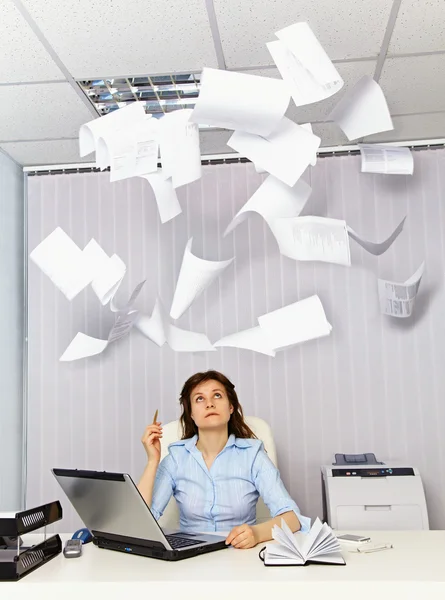 Office worker and annoying documentation — Stock Photo #6436493