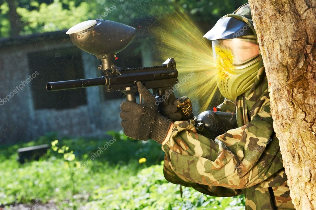 paintball mask shot