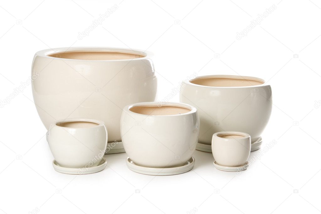 Set di vasi in ceramica per piante dappartamento — foto stock ... Vasi da interno in ceramica