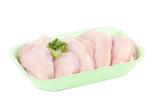Raw chicken breast fillet in package