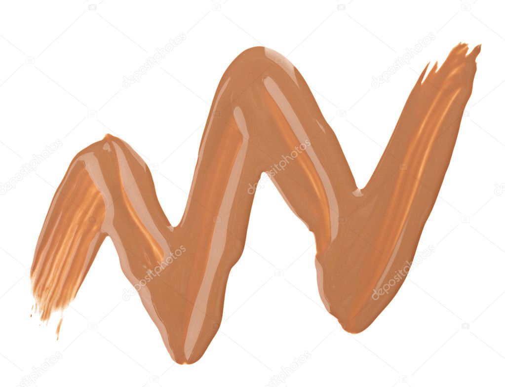 free foundation makeup. Beige tone cream (foundation) makeup samples, isolated on white - 5682387