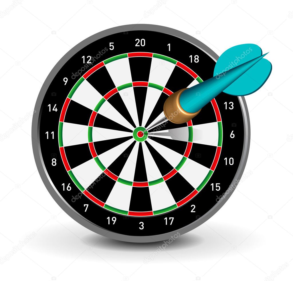 Dartboard with Dart — Stock Vector © mpavlov 5708097