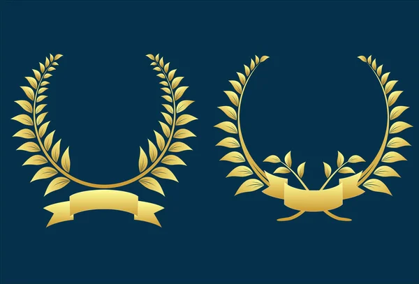 Two gold laurel wreaths