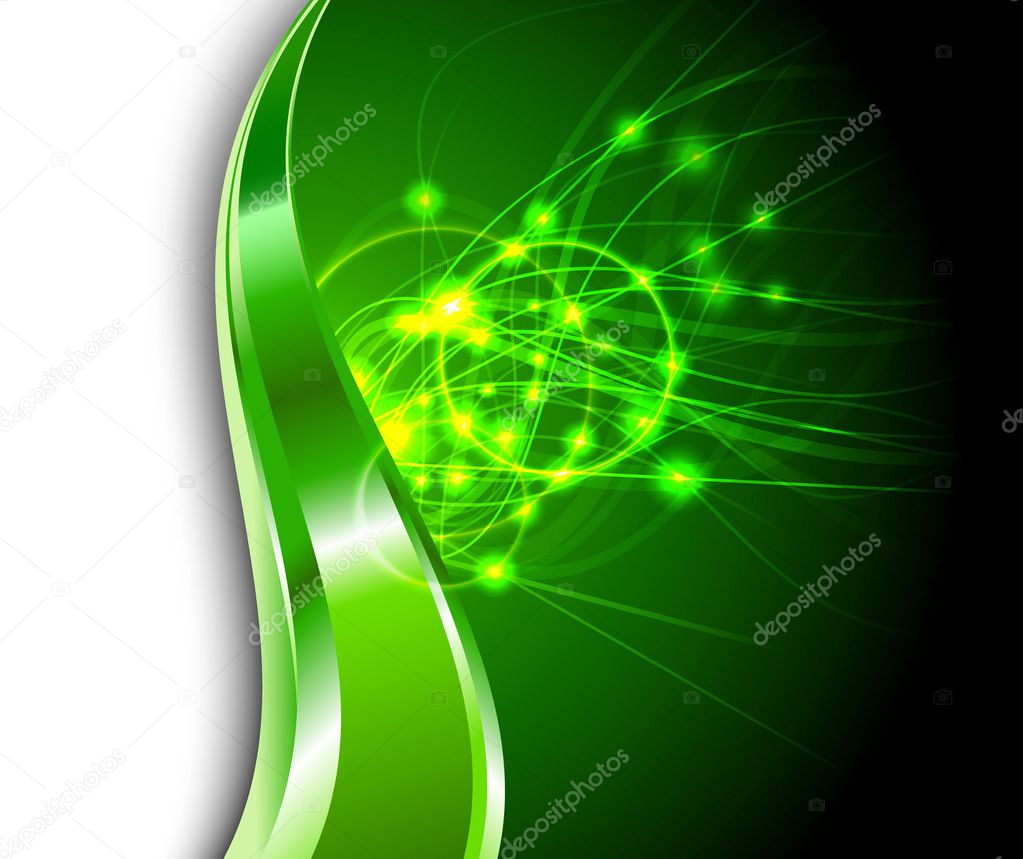 Green Energy Background http://depositphotos.com/5583587/stock-illustration-Green-background---energy-flares.html