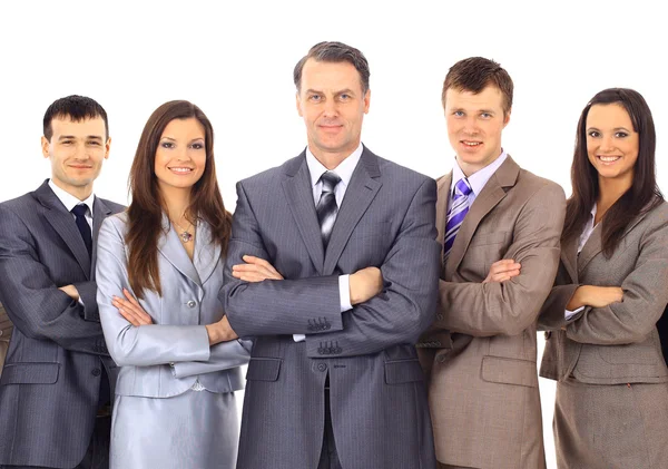 Business team and a leader - Mature business man with his colleagues in the