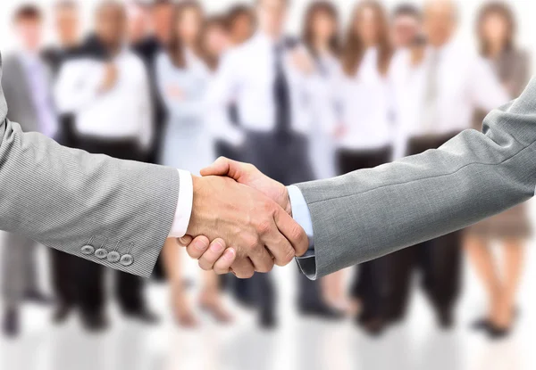 Handshake of businessman. Isolated over white background