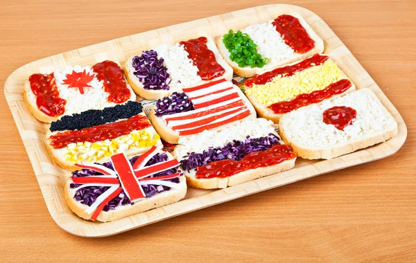 Sandwiches with flags of countries