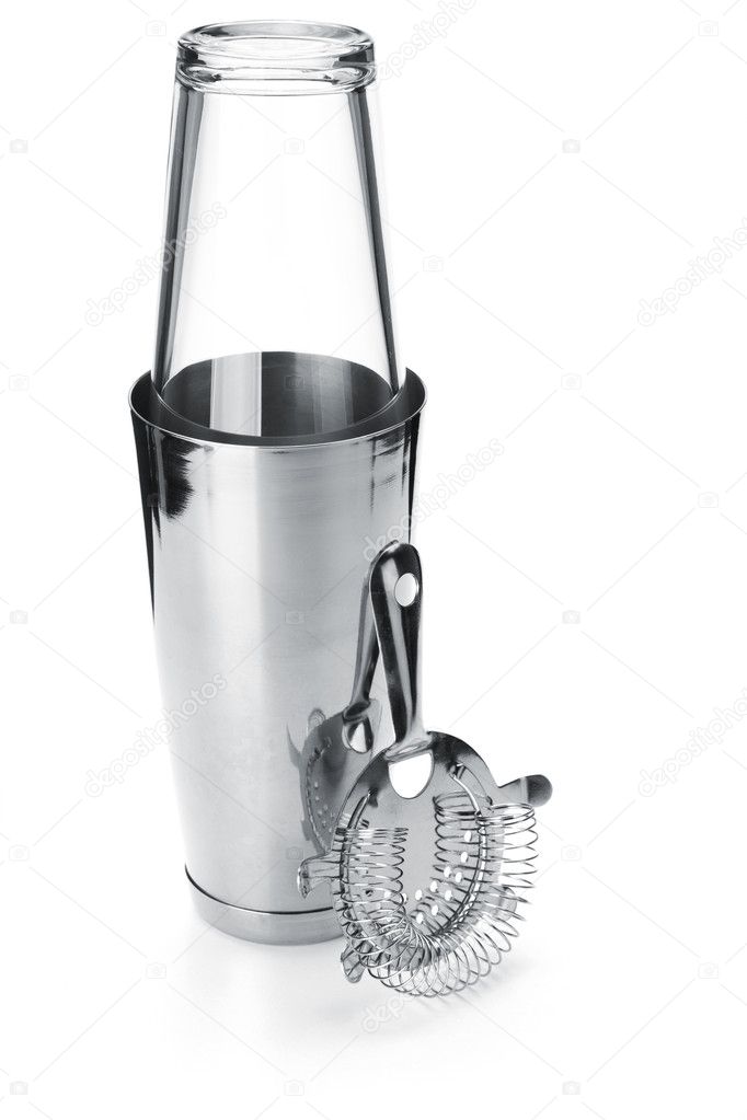 martini bars in boston on Boston Cocktail Shaker With Strainer   Stock Photo    Evgeny Karandaev