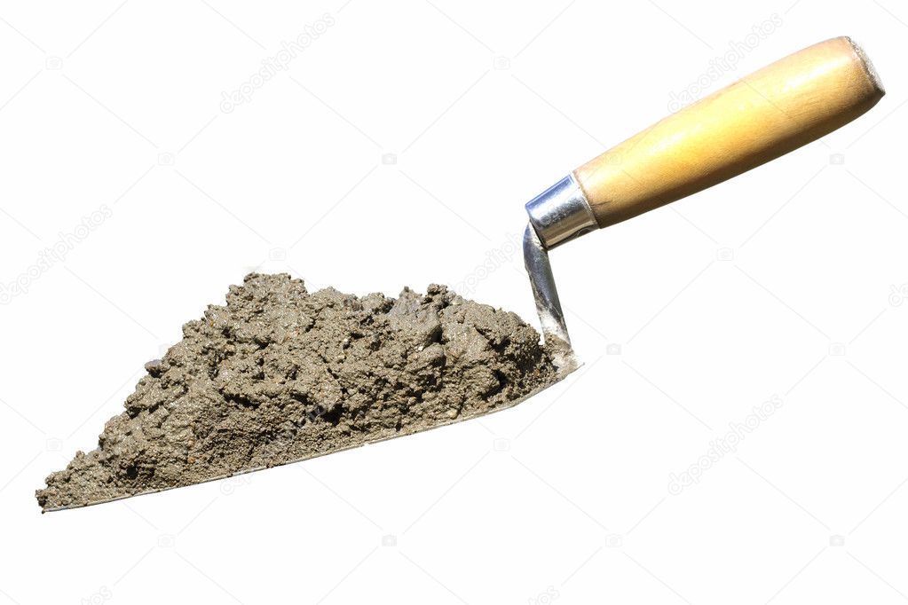 Tool shovel concrete isolated — Stock Photo © Olegusk #5853606