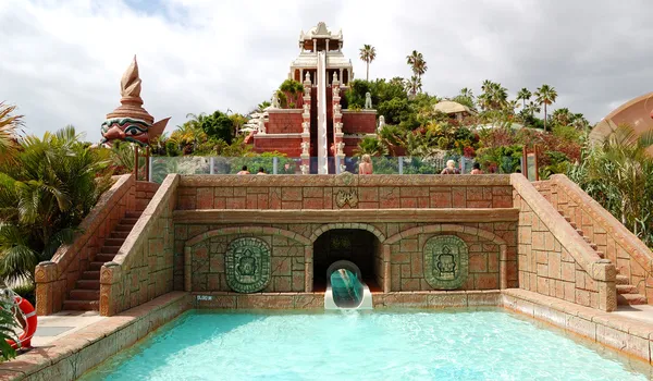 The Tower of Power water attraction in Siam waterpark, Tenerife, Spain
