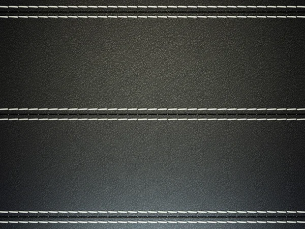 Black horizontal stitched leather background