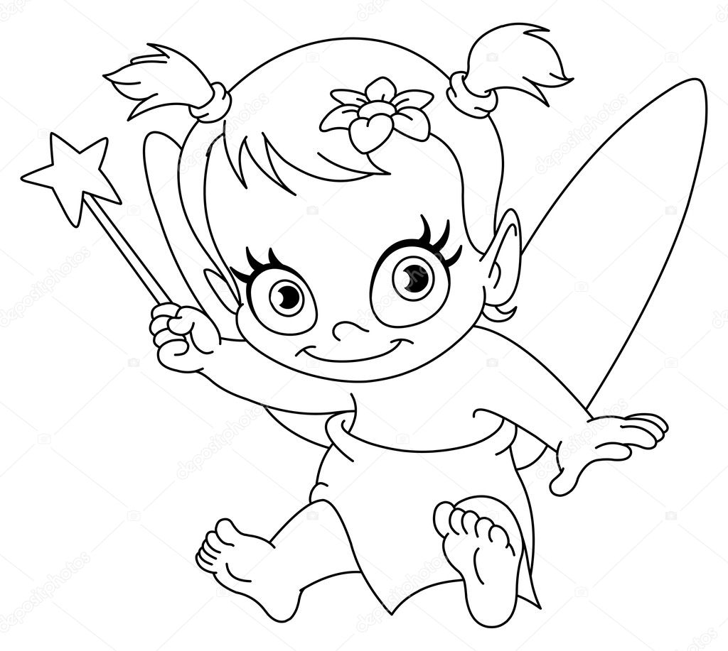 baby fairy coloring pages - photo #3