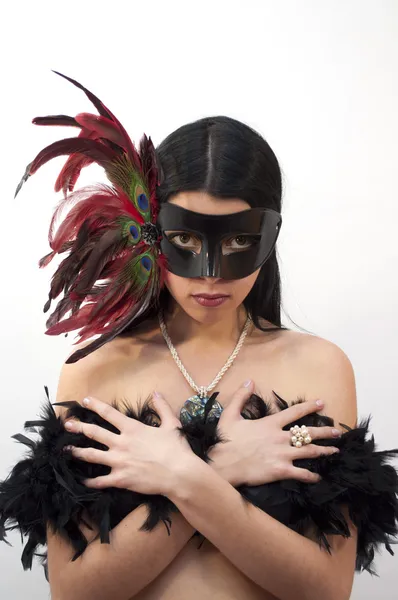 Exotic lady in fancy mask