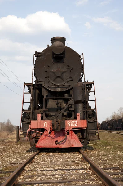 Standing steam train