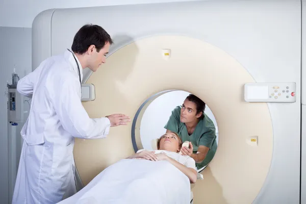 Woman receiving a medical scan