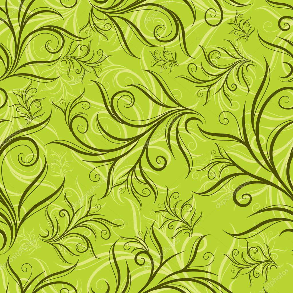 green flower pattern