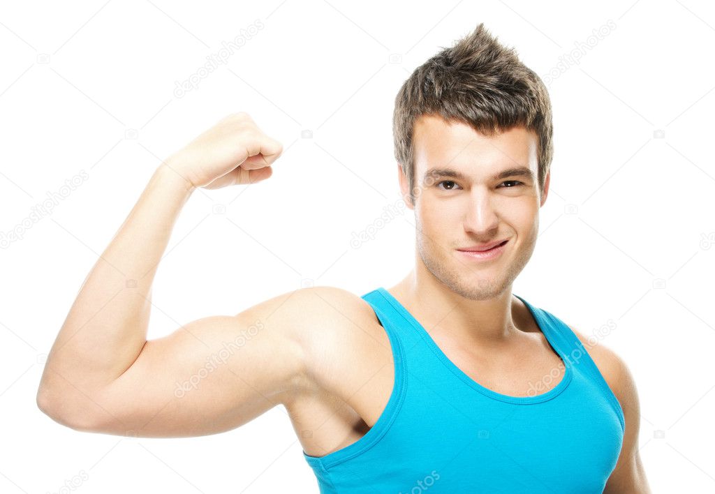 Retrato de hombre joven fuerte —