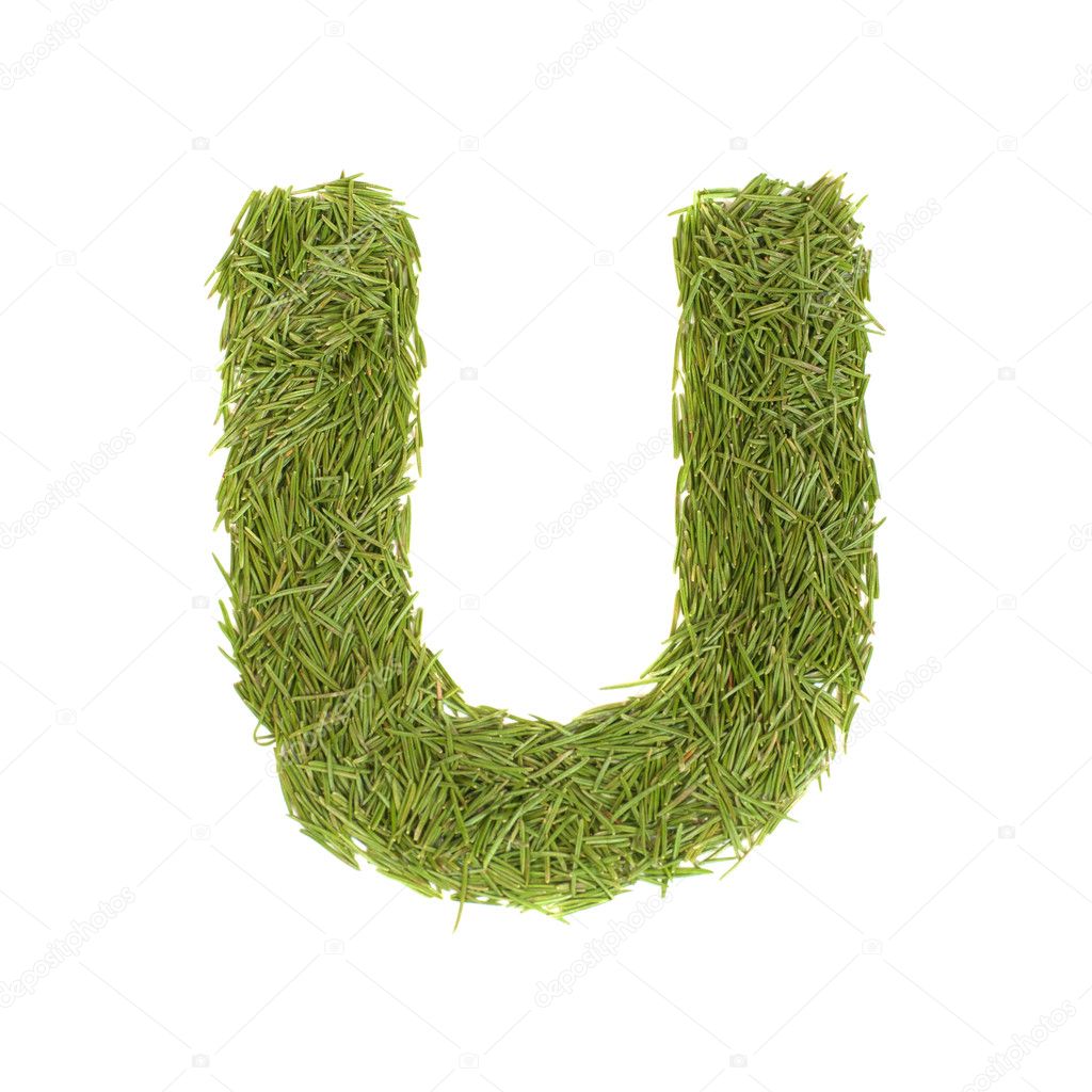Green alphabet, letter U — Stock Photo © dovapi #5841444