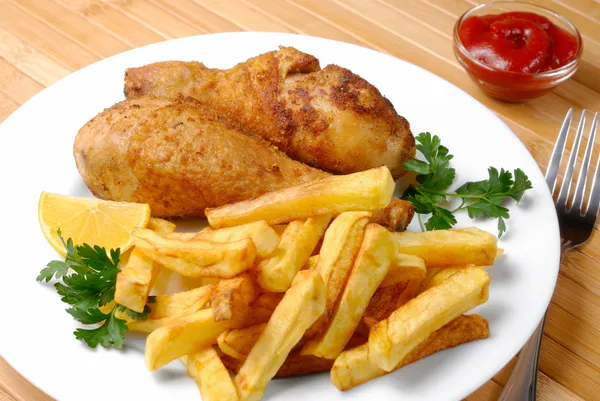 Fried chicken with potato