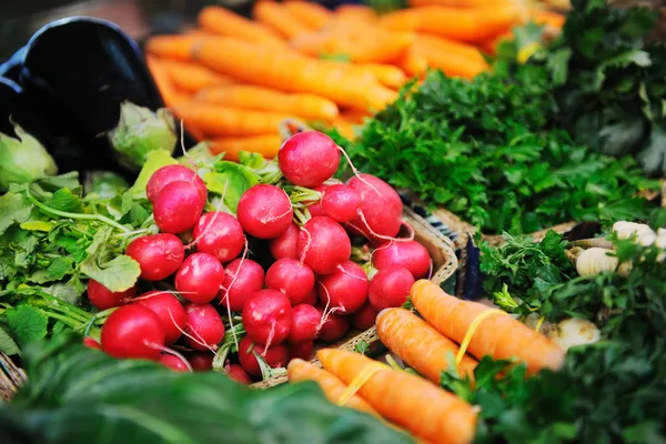 Fresh organic vegetables food on market