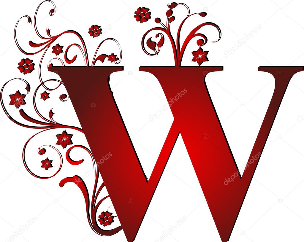 Capital letter W red — Stock Vector © pdesign 6072174