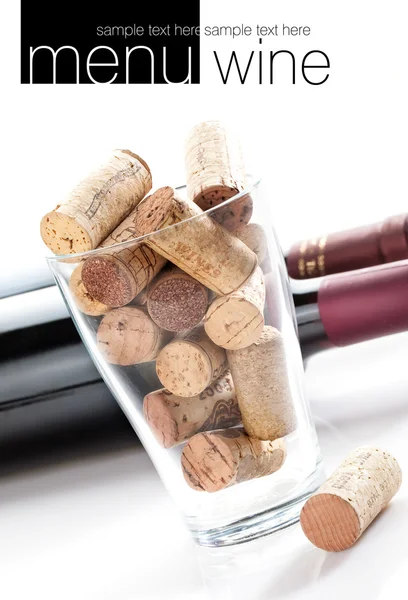 Wine corks in glass jar