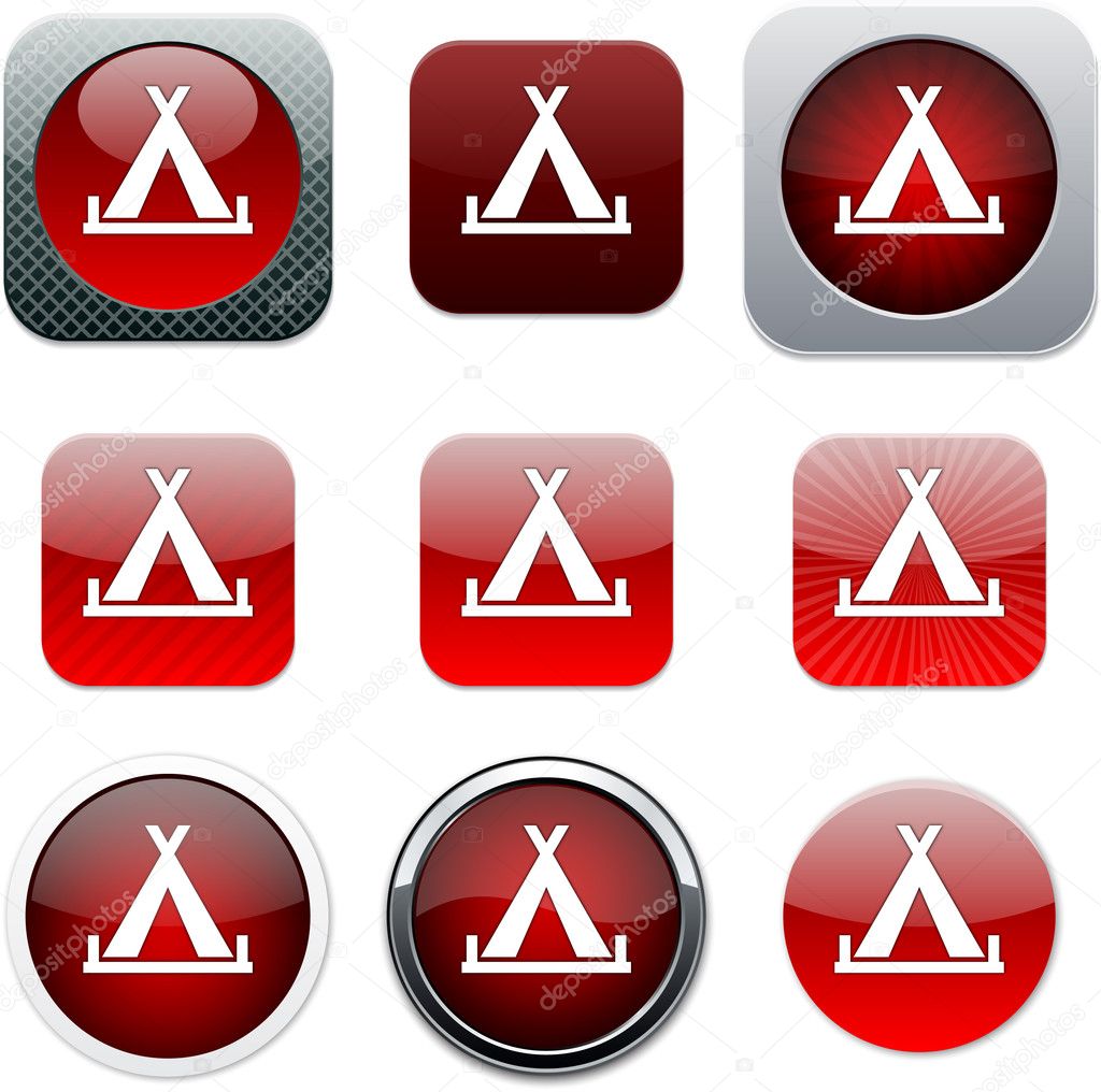 Red app icons photos information
