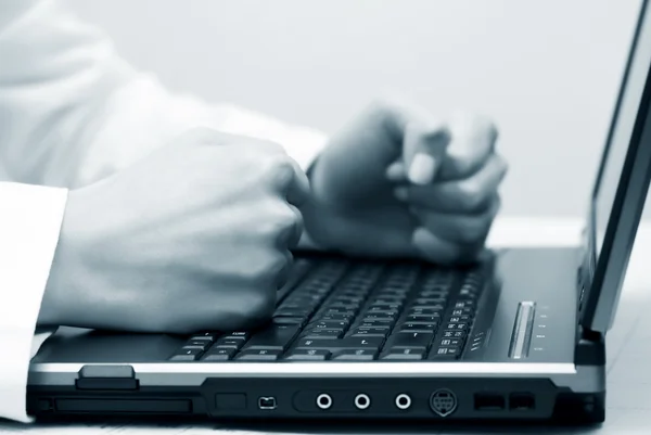 Female hands on the laptop — Stock Photo #6363907