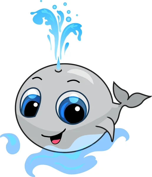 whale cartoon cute. Smiling baby whale cartoon