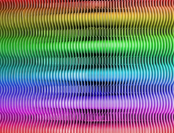 Abstract rainbow metal grid, texture closeup.