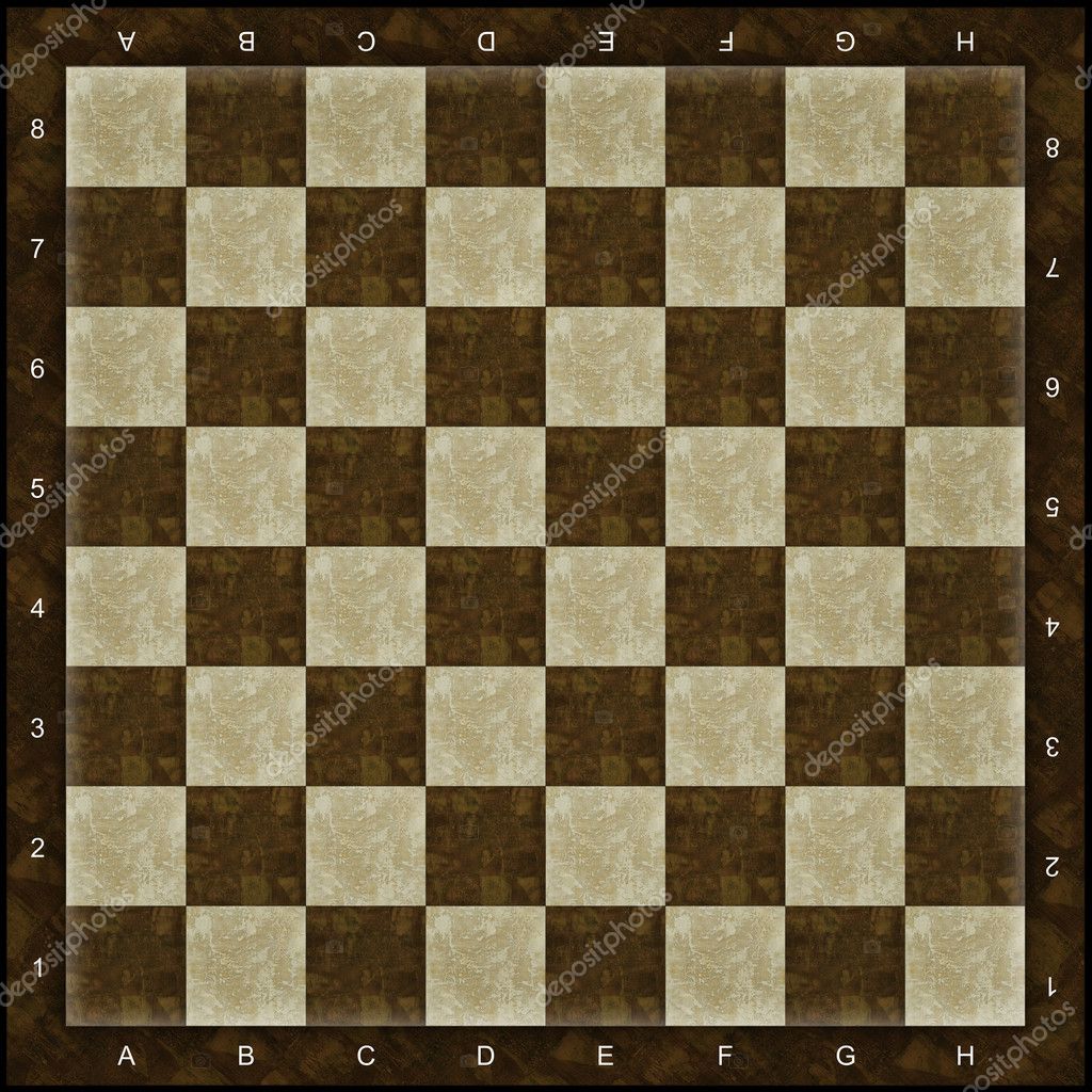 Wooden chess board isolated on white background 3d - Stock Image