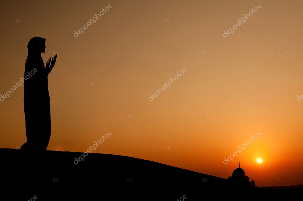 girl praying silhouette