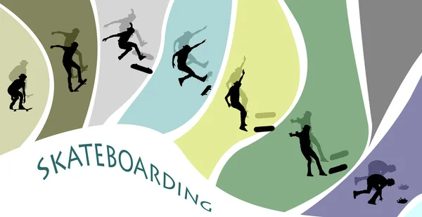 Skateboard sequence silhouettes