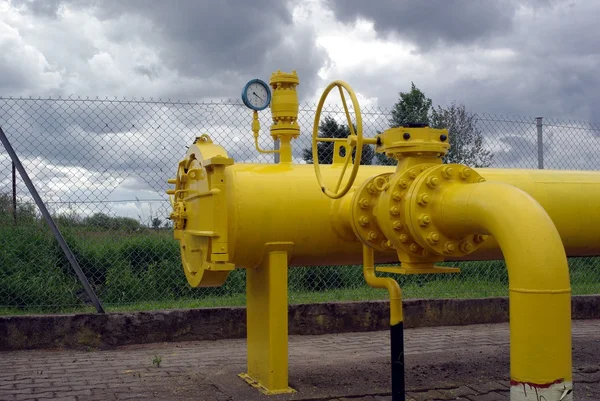 Yellow pipes and valve