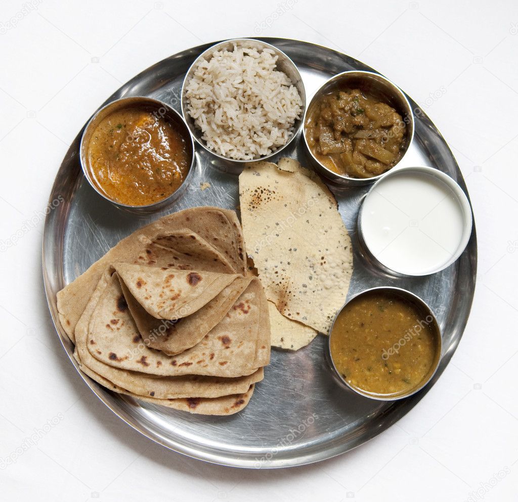 Thali Traditional Indian Meal — Stock Photo © szefei #6283218