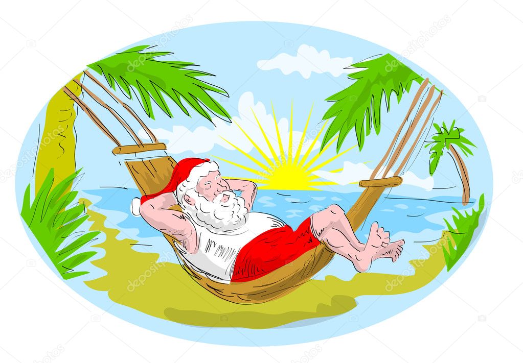 santa relaxing clipart - photo #49