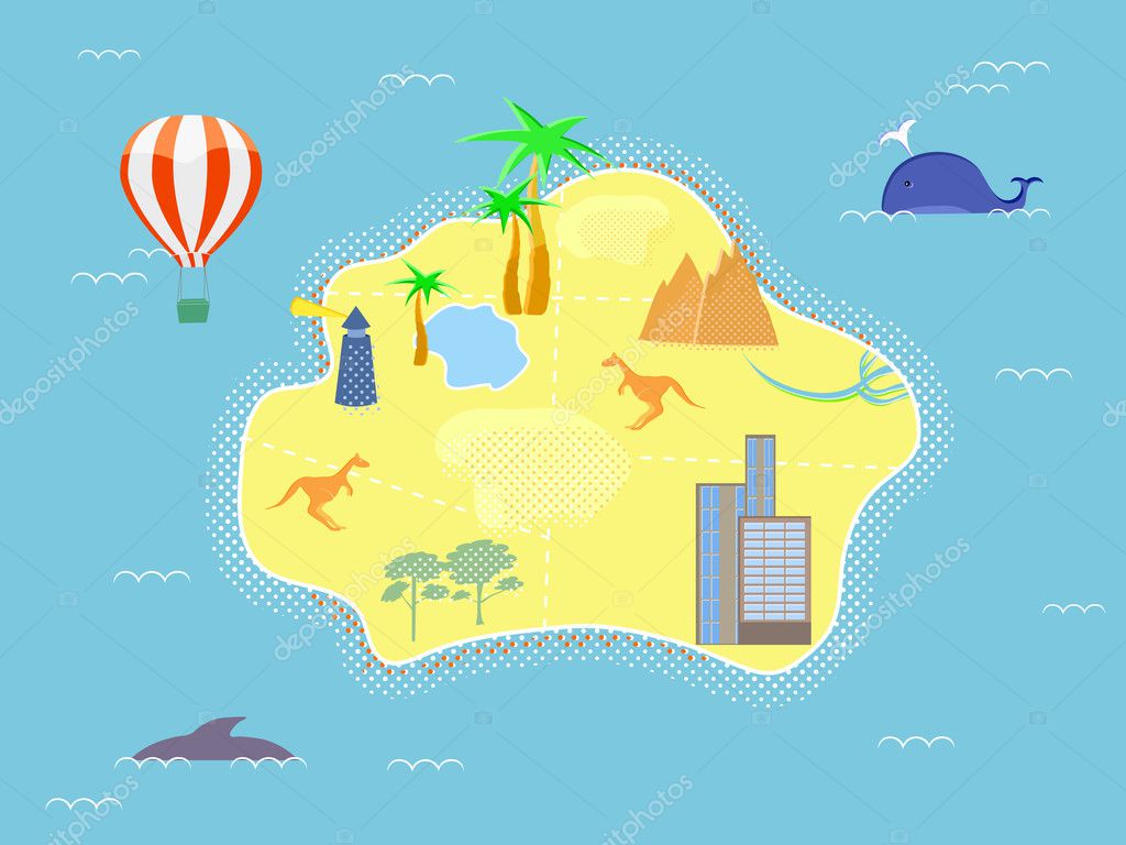 Cartoon Island Map