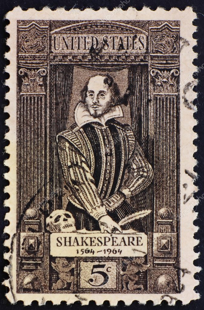 Postage stamp USA 1964 William Shakespeare Stock Editorial Photo