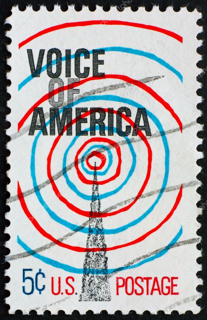 Postage stamp USA 1967 Voice of America Stock Editorial Photo
