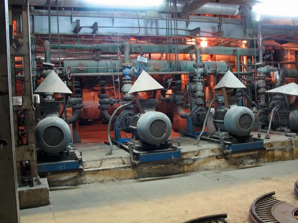 Electric motors driving water pumps at power plant