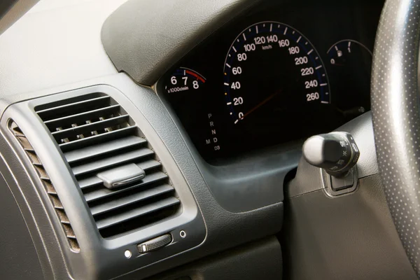 Car dashboard closeup view