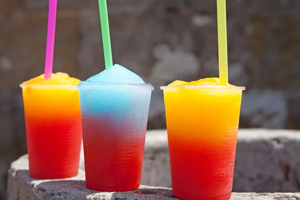 colorful slushy ice drinks