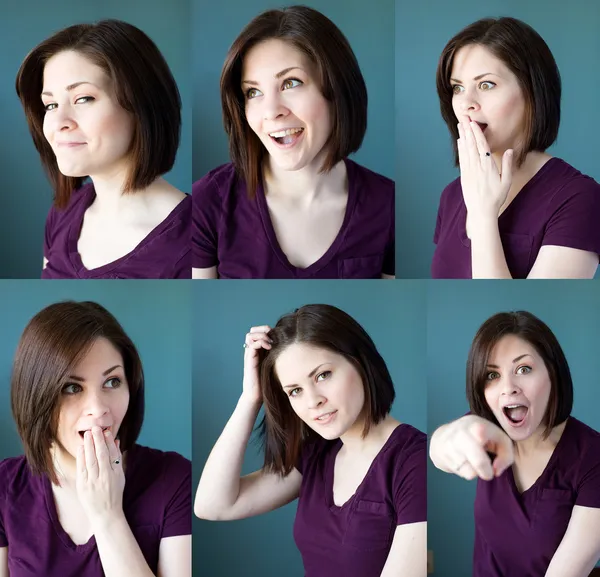 Young woman expressions