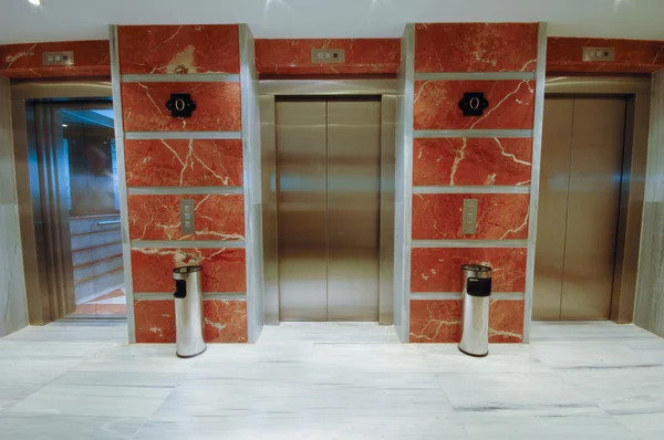 Elevator doors in modern hotel