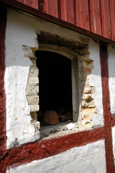 Window of house in ruin
