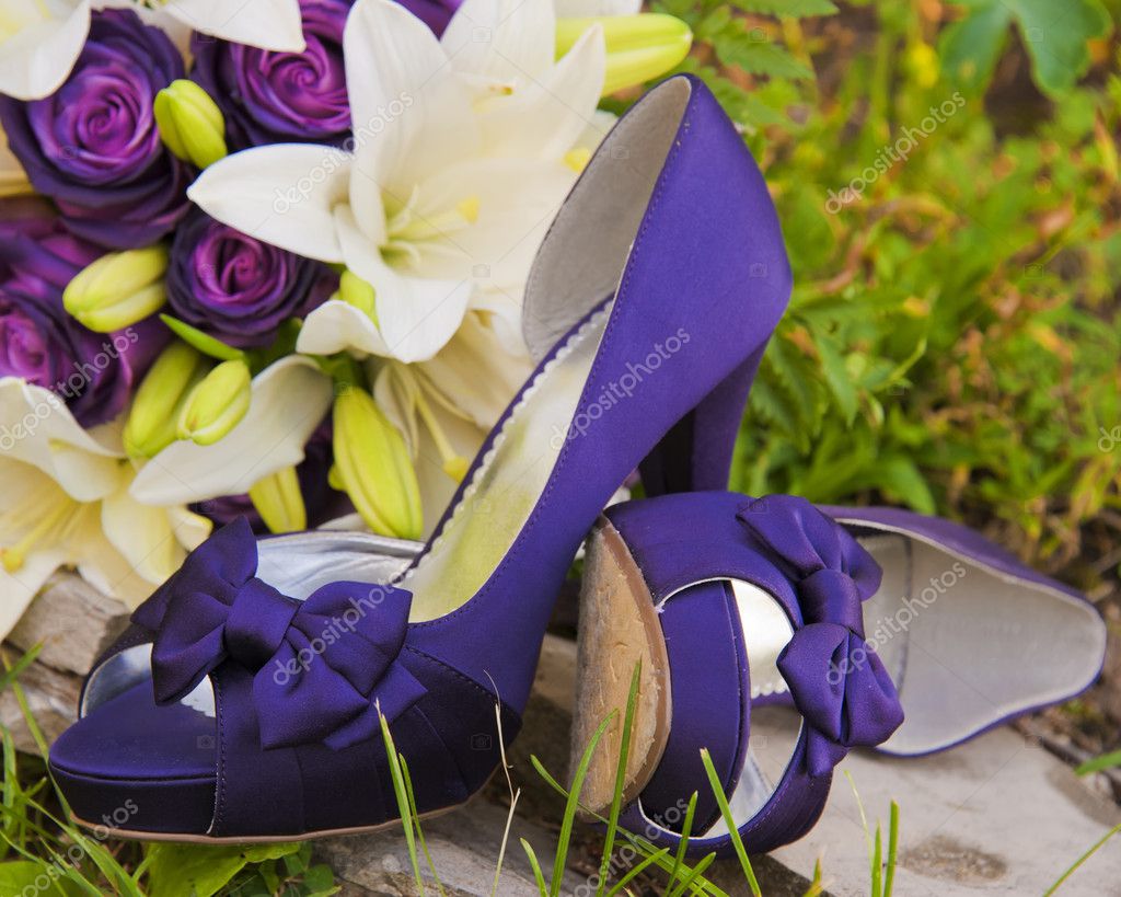 Pair of purple high heeled