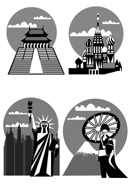 Various famous landmarks - vector