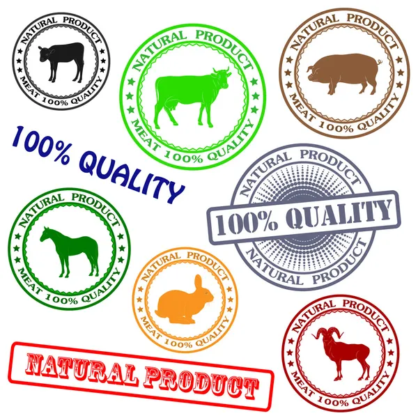 Set various rubber stamp with silhouettes of animals, natural product