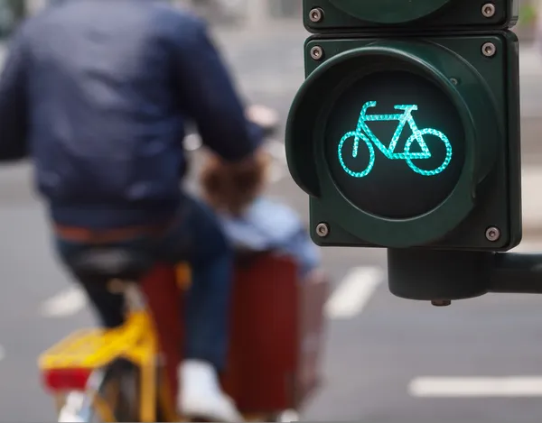 Traffic light bike sign