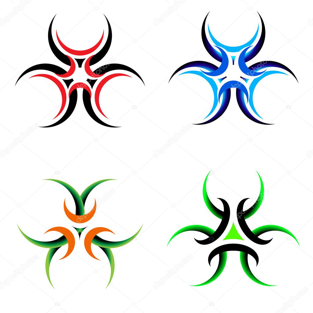Set of tattoos symbol isolated